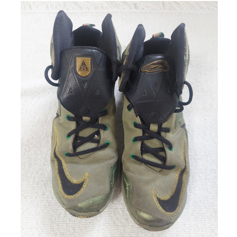 Nike Basketball Shoe Youth 6.5Y Green LeBron 13 All-Star 836386-309 Mid Top Camo